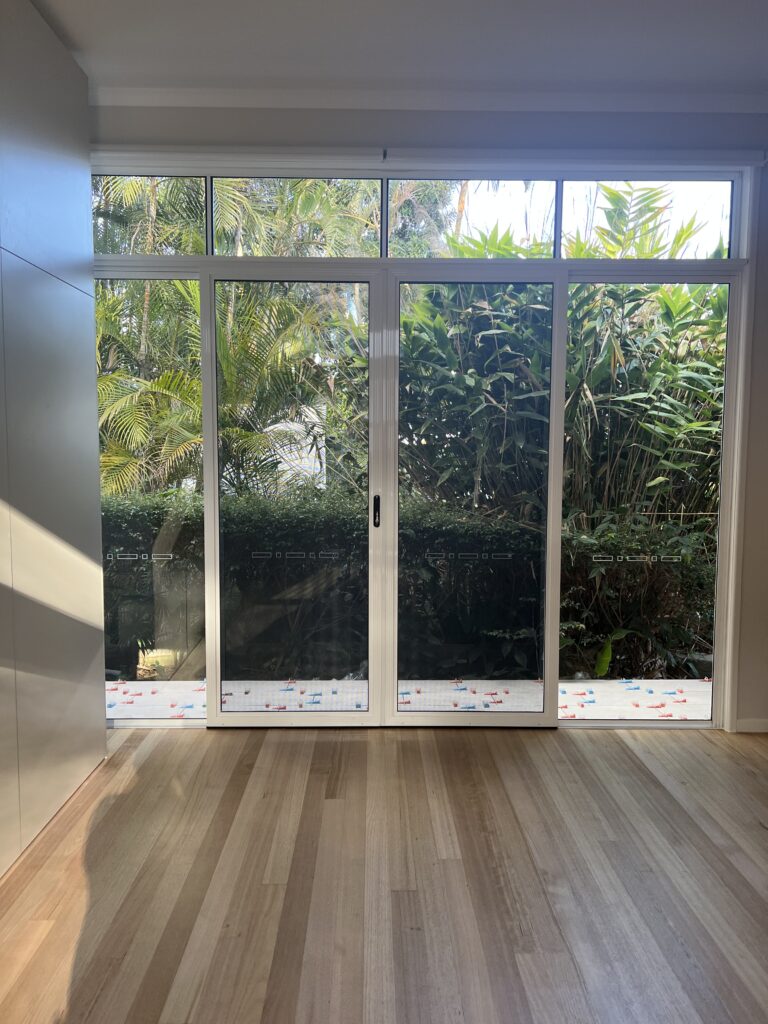 Double inside-fitted SecureView sliding security doors in a renovated home