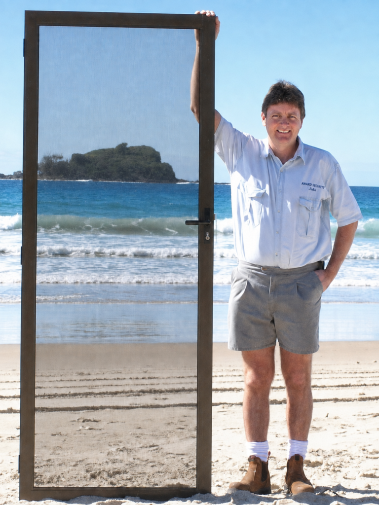 John Holding a Stainless Steel Security Door from 2004