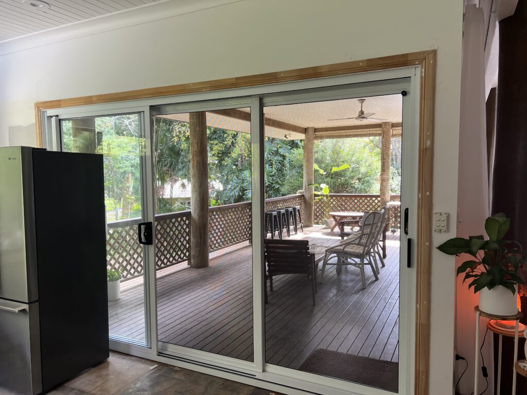 Looking Out Through Double Stacker SecureView Saltwater Series Security Doors