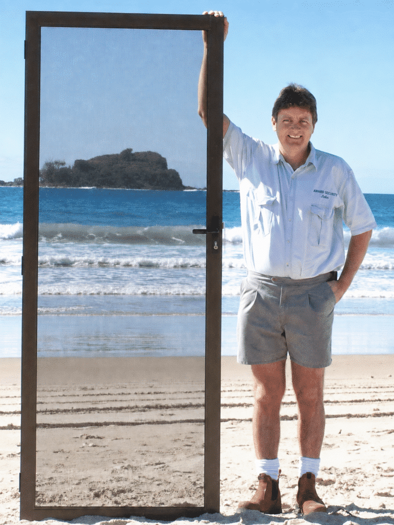 John Holding a Stainless Steel Security Door from 2004