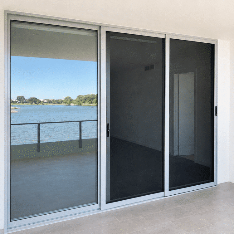 Sliding security screens installed on a Sunshine Coast home